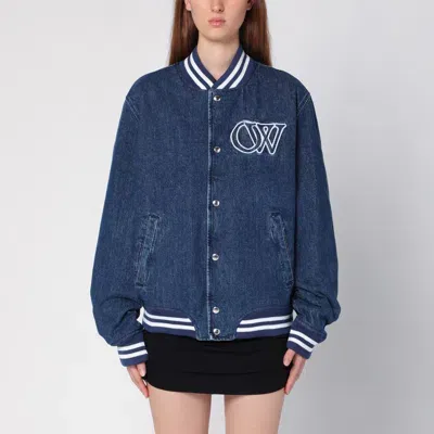 Off-white Blue Denim Bomber Jacket