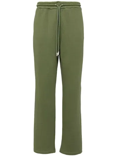 Off-white Logo-embroidered Track Pants In Green