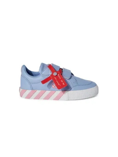 Off-white Kids' Low Vulcanized Leather Sneakers In Blue