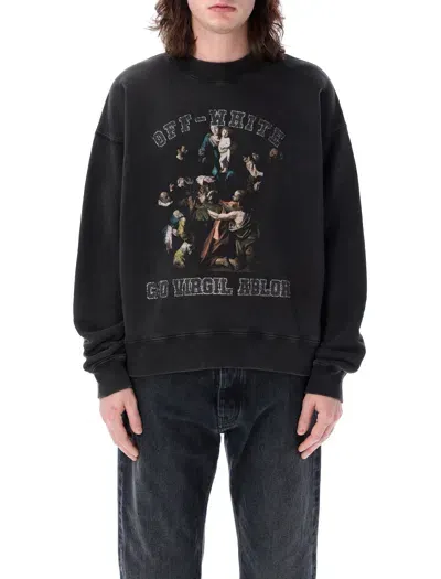 Off-white Graphic-print Cotton Sweatshirt In Black