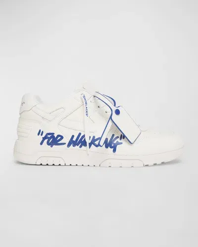 Off-white Out Of Office For Walking Leather Sneakers In White - Blue