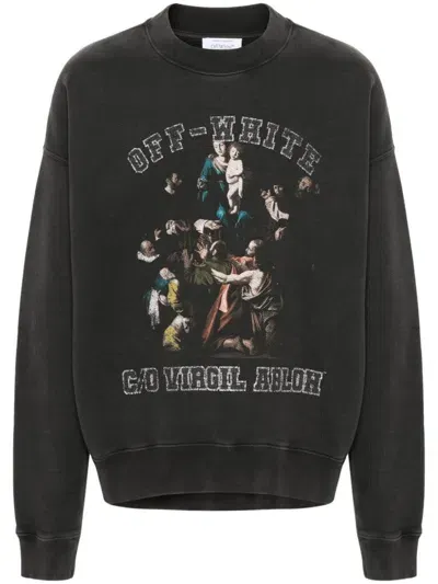 Off-white Printed Sweatshirt In Black