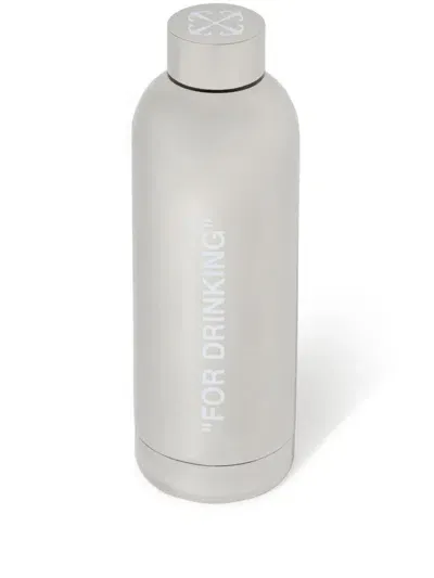 Off-white Quote-print Stainless-steel Water Bottle In Weiss