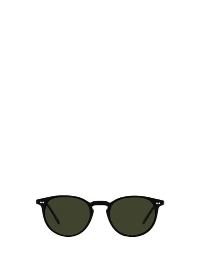 Oliver Peoples Riley Sun Round Frame Sunglasses In Black