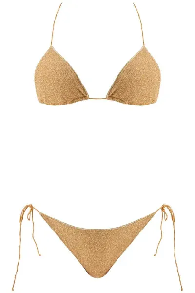 Oseree Oséree Lumière Triangle Bikini Set For In Gold