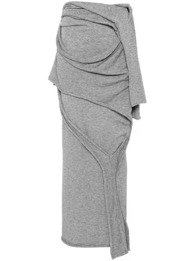 Ottolinger Draped-strap Knitted Skirt In Grey