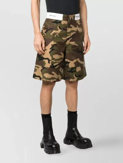 Palm Angels Sartorial-waistband Camouflage-print Shorts In Multicolor