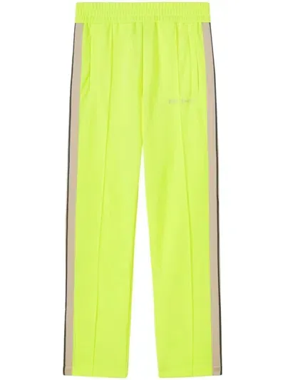 Palm Angels Logo-embroidered Straight-leg Track Pants In Yellow