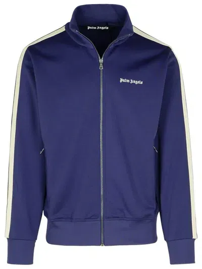 Palm Angels Track Navy Polyester Sweatshirt In Blue