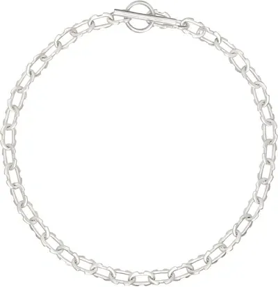 Parts Of Four Silver Tiny Deco Link Choker In Matte Silver