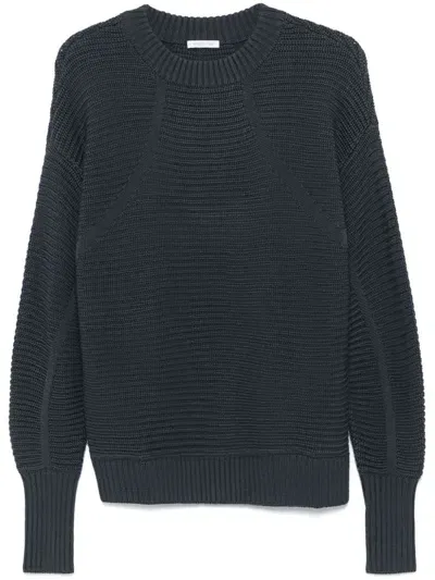 Patrizia Pepe Ribbed Sweater In Gray