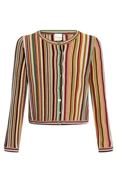 Paul Smith Wool Cardigan In Multicolour