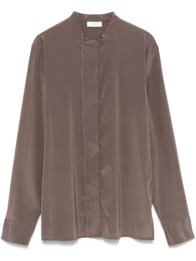 Peserico Georgette Blouse In Brown