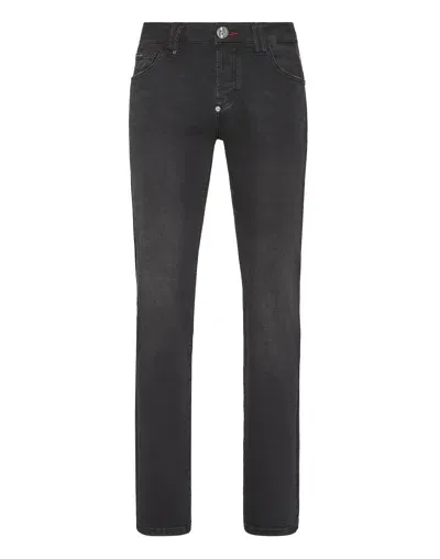 Philipp Plein Supreme Iconic Straight-leg Jeans In Black