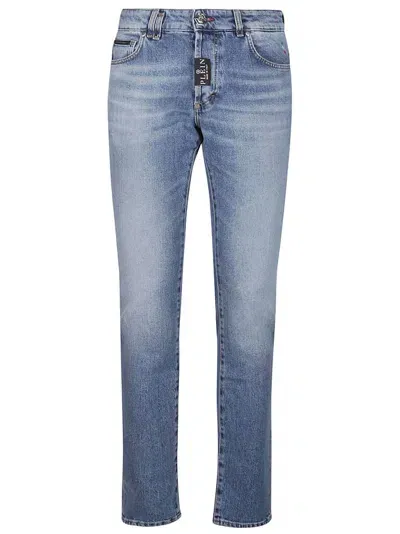 Philipp Plein Super Straight Jeans In Blue