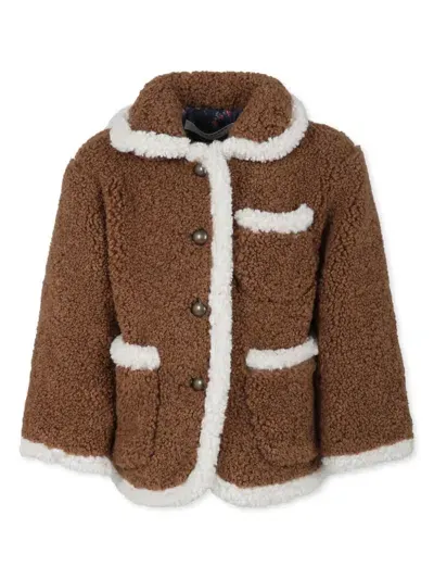 Philosophy Di Lorenzo Serafini Kids' Faux-shearling Jacket In Brown