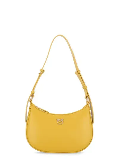 Pinko Mini Love Half Moon Bag In Yellow