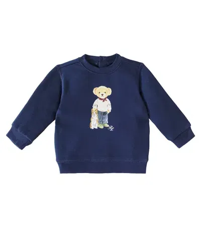 Polo Ralph Lauren Baby Polo Bear Cotton-blend Sweatshirt In Blue