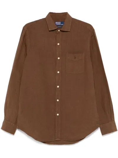 Polo Ralph Lauren Polo Pony-embroidered Shirt In Brown