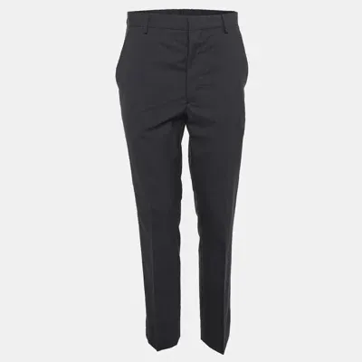 Pre-owned Prada Black Virgin Wool Trousers S