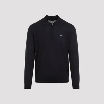 Prada Blue Wool Polo