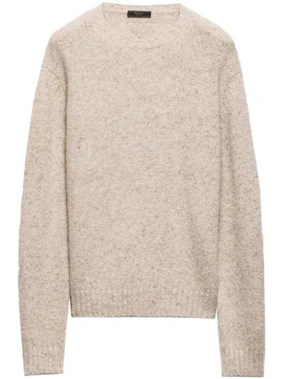 Prada Crew-neck Cashmere Jumper In Brown