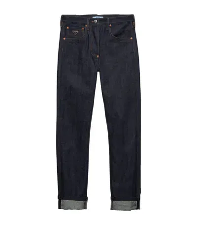 Prada Low-rise Straight-leg Jeans In Blue