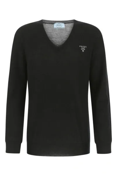 Prada Black Cashmere Blend Sweater  Nd  Donna 44