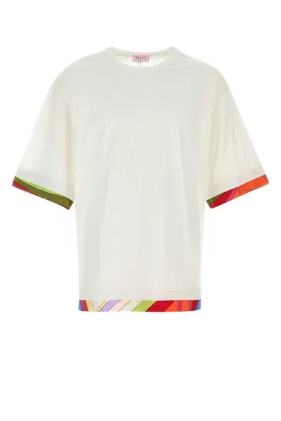 Pucci White Cotton T-shirt In Bianco