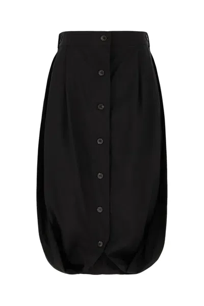 Quira Black Wool Blend Skirt In Q0009