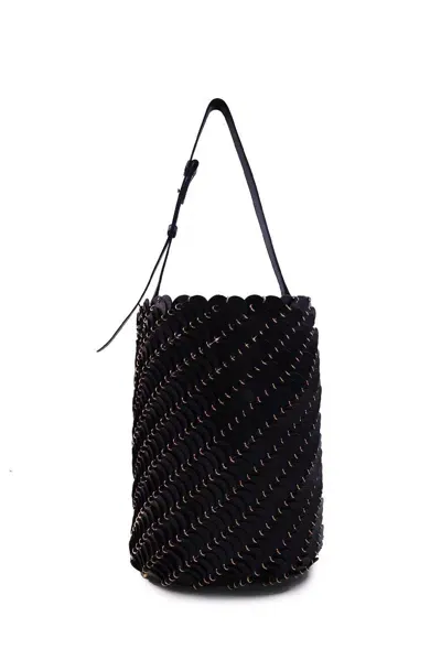 Rabanne Large Paco Bucket Bag In Black