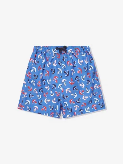 Rachel Riley Kids' Anchor-print Swim Shorts In Blue