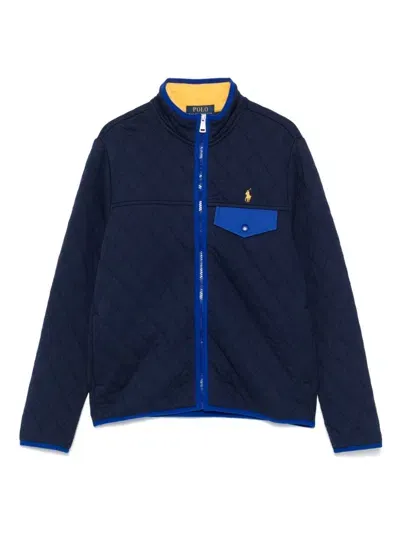 Ralph Lauren Kids' Double-knit Quilted Jacket In Blue