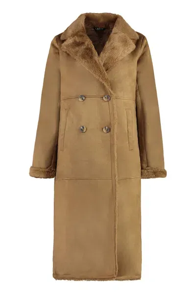 Ralph Lauren Eco-suede Coat In Camel