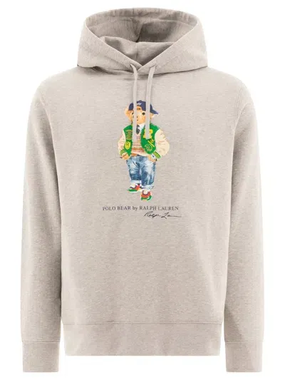 Ralph Lauren Polo Bear Fleece Hoodie In Andover Heater