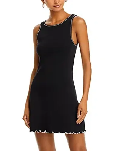 Re/done Women's Sporty Contrast Cotton Minidress In Black With White