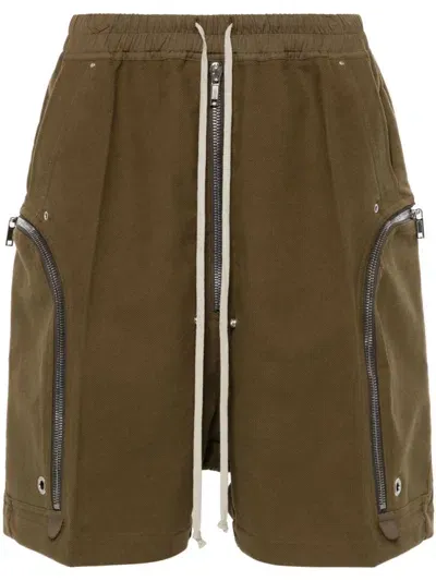 Rick Owens Bauhaus Bela Twill Shorts In Green