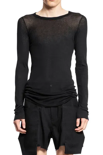 Rick Owens Black Crewneck Long Sleeve T-shirt