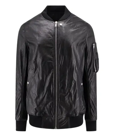 Rick Owens Classic Flight Leather Jackets In Black