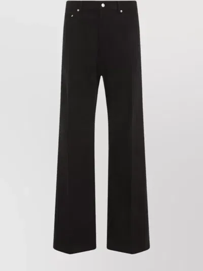 Rick Owens Geth Jeans Wide Leg Trousers In Black