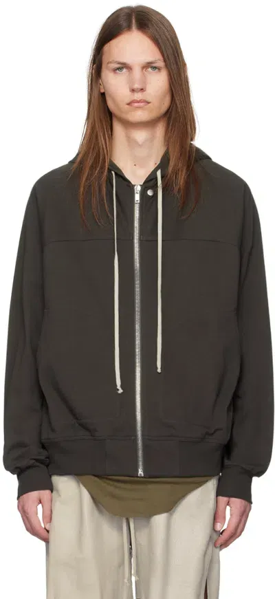 Rick Owens Gray Windbreaker Hoodie In 78 Drkdust