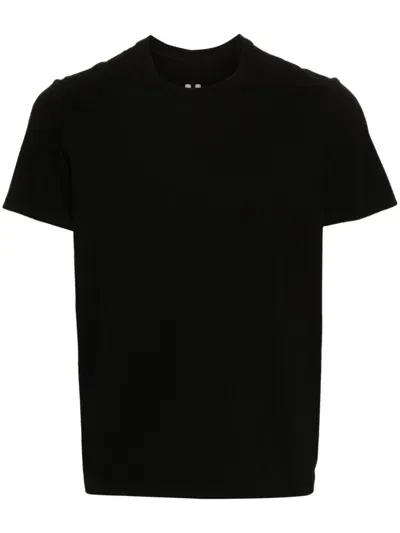 Rick Owens Short Level Organic Cotton T-shirt In Black