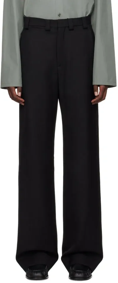 Rier Black Virgin Wool Trousers