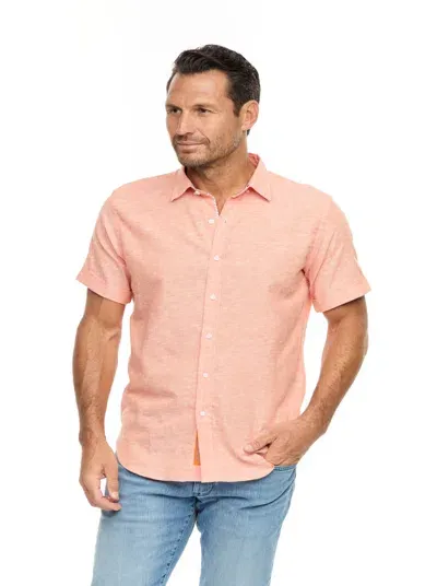 Robert Graham Palmer Short Sleeve Button Down Shirt In Orange