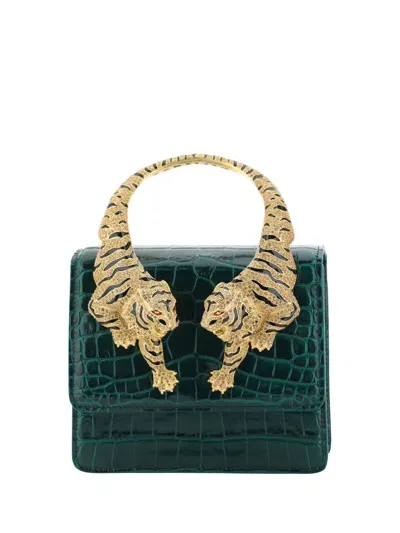 Roberto Cavalli Roar Medium Handbag In Green