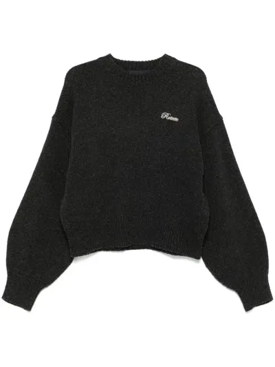 Rotate Birger Christensen Crew-neck Sweater In Black