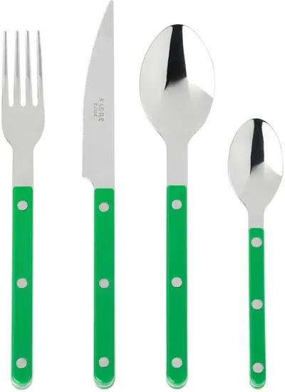 Sabre Bistrotコレクション グリーン Brilliant カトラリー 24点セット In Garden Green