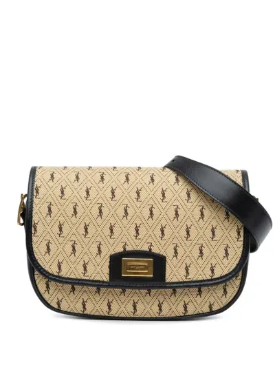 Pre-owned Saint Laurent 2019 Medium Canvas Monogram All Over Crossbody Bag In Brown