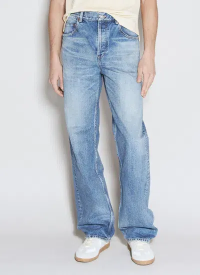 Saint Laurent Men Long Baggy Jeans In Blue