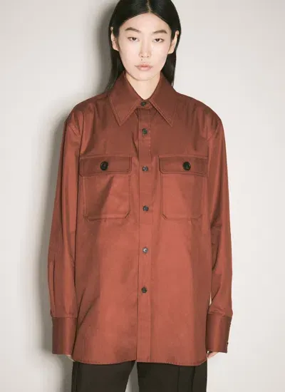 Saint Laurent Women Cotton Twill Shirt In Red